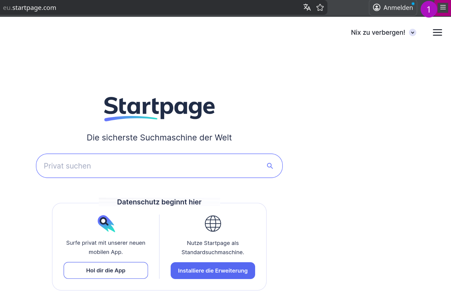 Suchmaschine Startpage zu Firefox hinzufügen Schritt 2.2