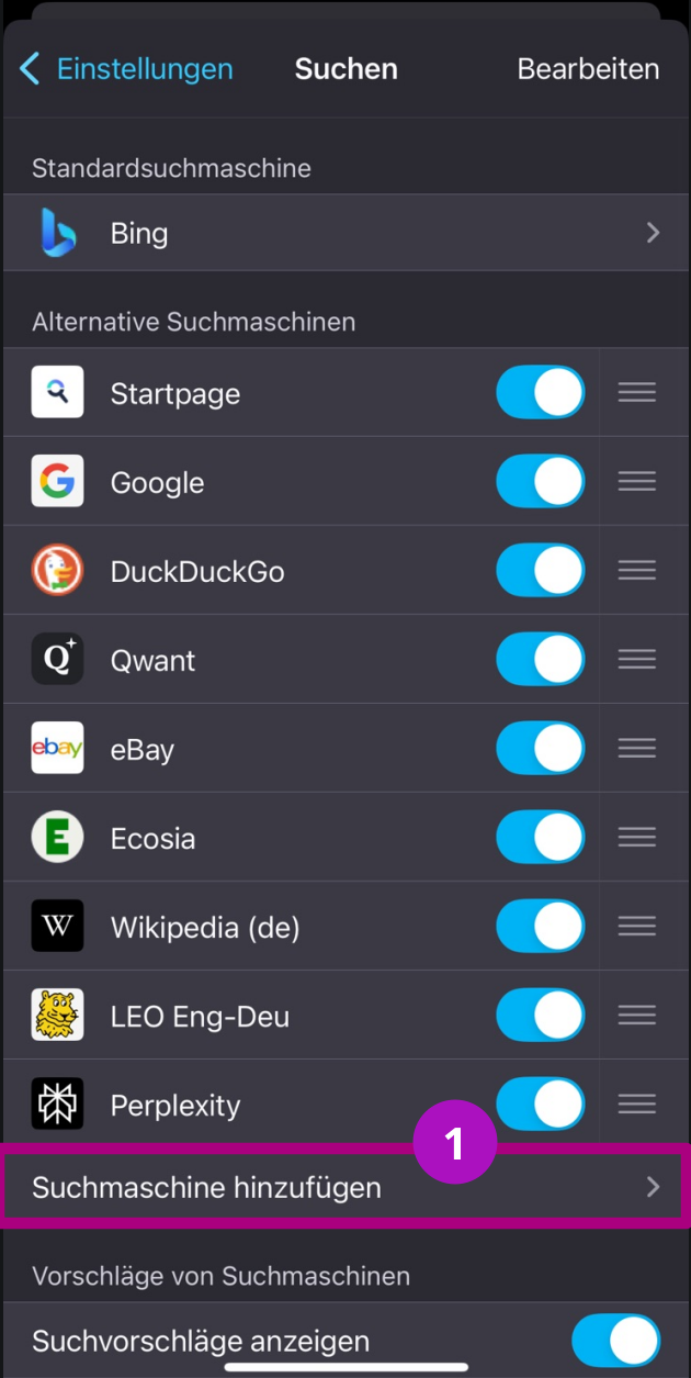 Suchmaschine Startpage als Standart festlegen iPhone Schritt 4