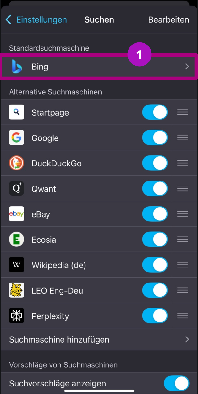 Suchmaschine Startpage als Standart festlegen iPhone Schritt 6
