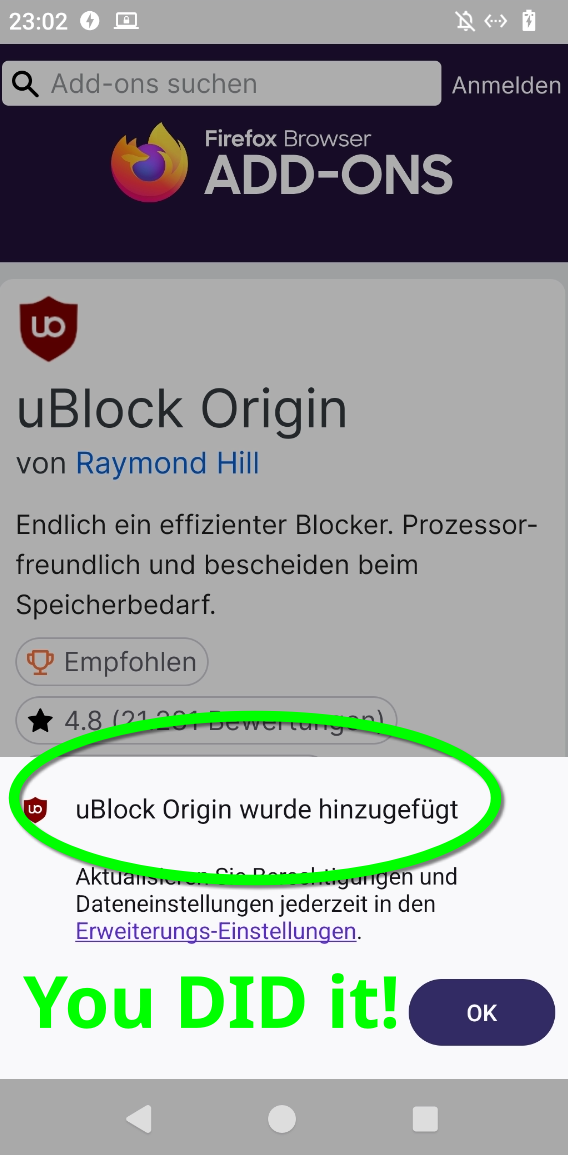 Werbeblocker zu Firefox hinzufügen Android Teil 7