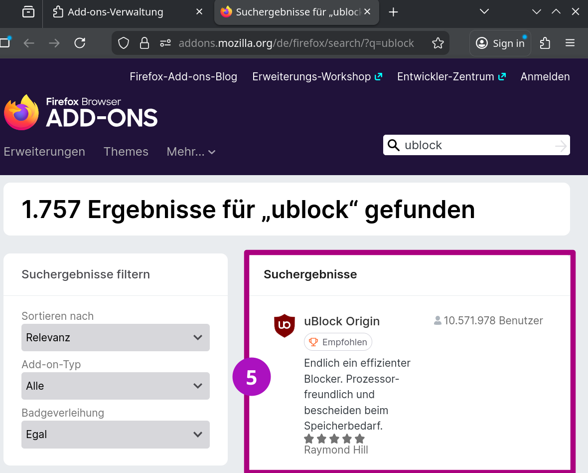 Werbeblocker zu Firefox hinzufügen Computer Teil 3