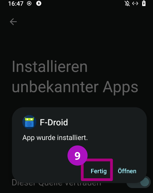 F-Droid Store auf dem Android installieren Schritt 09