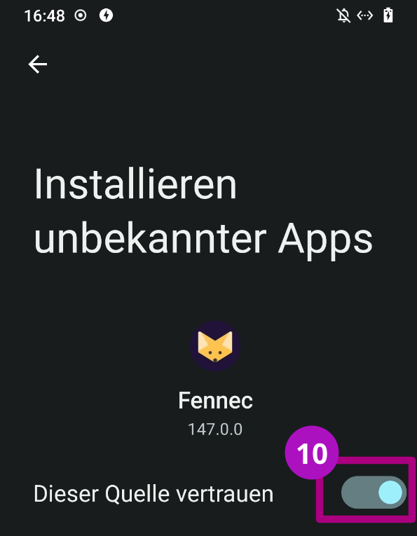 F-Droid Store auf dem Android installieren Schritt 10
