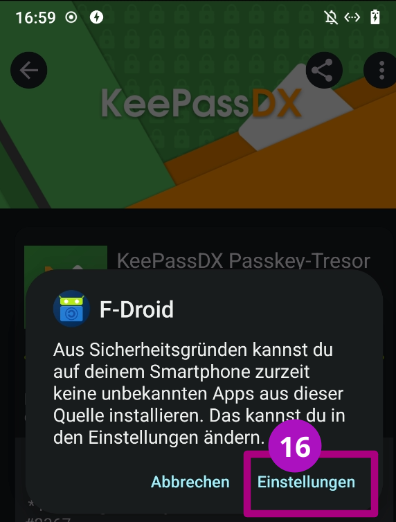F-Droid Store auf dem Android installieren Schritt 16