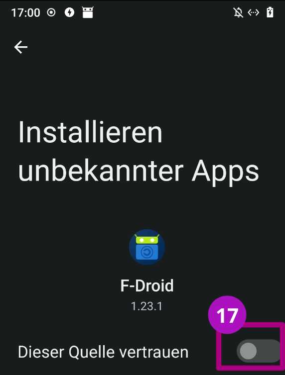 F-Droid Store auf dem Android installieren Schritt 17